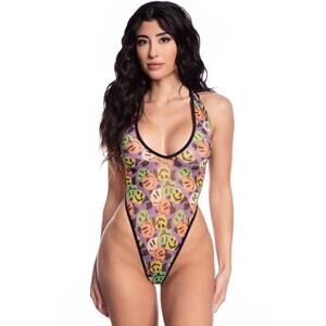 🦋B2G1🦋MIDNIGHT BALLERINA Melty Smiley Mesh Romper Teddy | ONE SIZE | Dance Wear